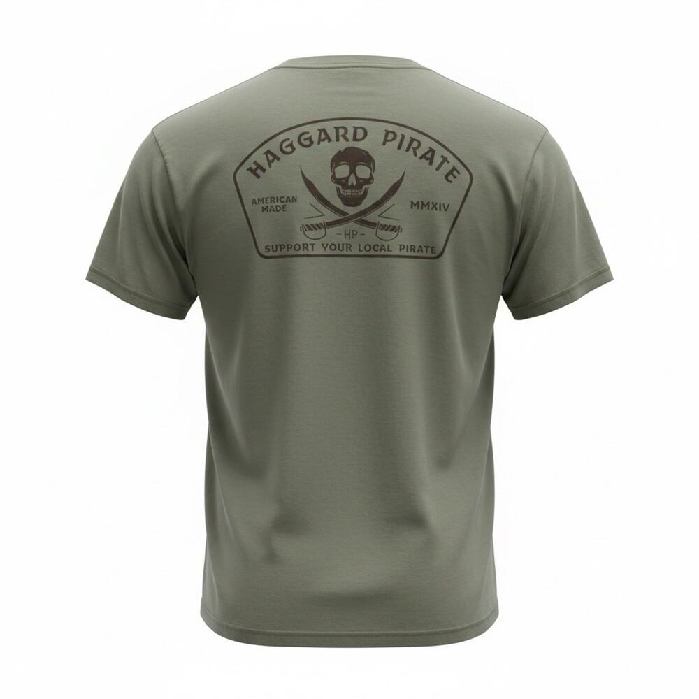 Haggard Pirate 2XL Support Your Local Pirate Skull Graphic T-Shirt Rare - Picture 2 of 8